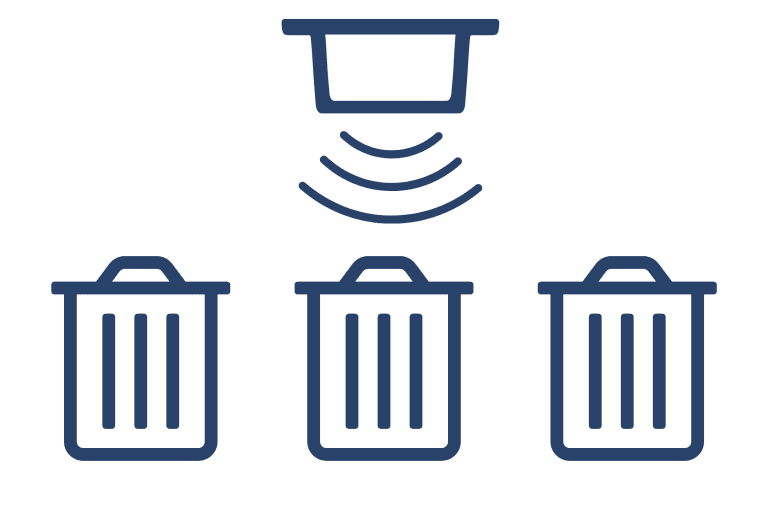 Smart waste sensors and bins