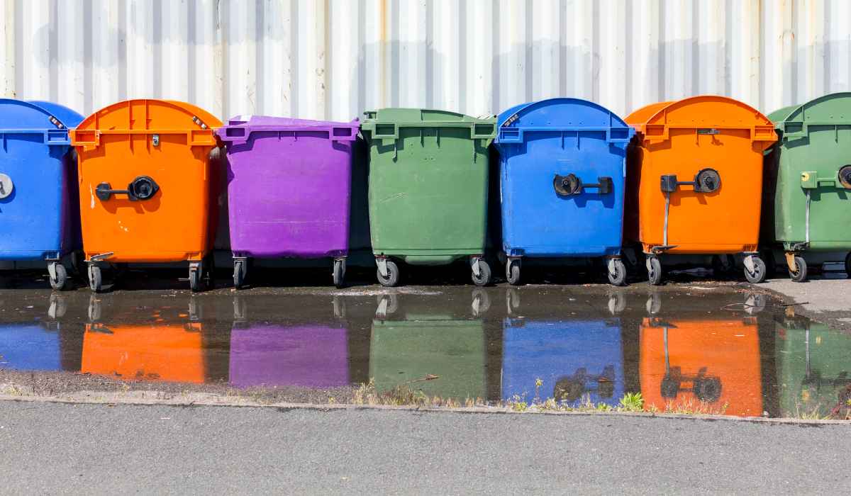 Multicolored bins